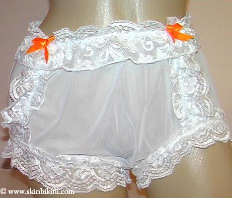 M1300 See-Thru Mesh Sissy Panties with Lace Adult Baby