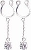NR-011 Solitaie Gem Dangle Design Clip-On NON-PIERCING Nipple Rings