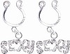 NR-005 Gem Dangle Charm "SEXY" Design NON-PIERCING Nipple Rings