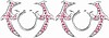 NR-006 Pink Gem Tribal Design NON-PIERCING Nipple Rings