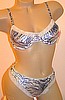 ST-001 Silver Mettalic Animal Print Underwire Bra + Panty Set