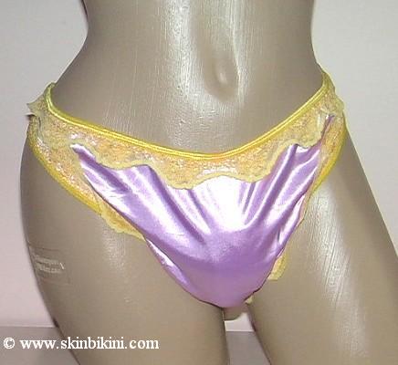M-6232 Double Satin Silky Smooth with Lace Thong Sissy Panties