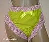 M-1207 LATEX RUBBER Sissy Panties BRIEF With LACE SEE-THRU