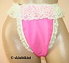 M-1208 LATEX RUBBER Sissy Panties Thong Brief With LACE SEE-THRU